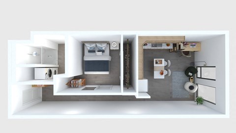 Floor plan for 1 bed, 1 bath, 525 sqft